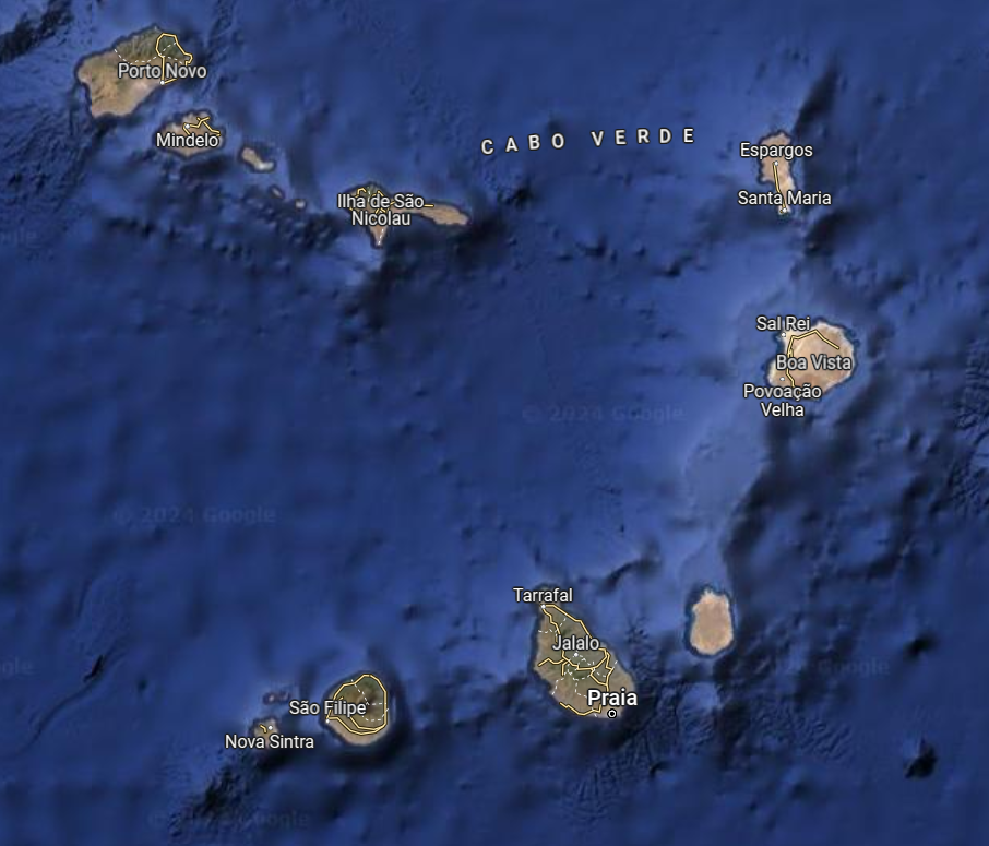 Mapa satelitarna Cabo Verde